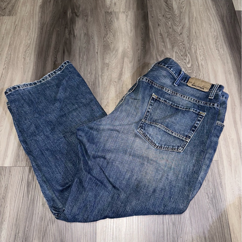 Nautica Men's Denim Blue Jeans Size 42x30 Good Condition Comfortable Style